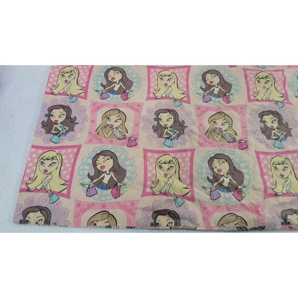 Vintage 2004 Lil Bratz Pink Standard Pillowcase Y2K MGA Doll Pillow Cover Decor